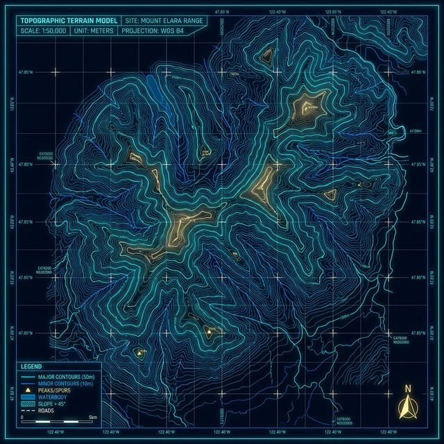 AutoCAD Topographic Contour Map
